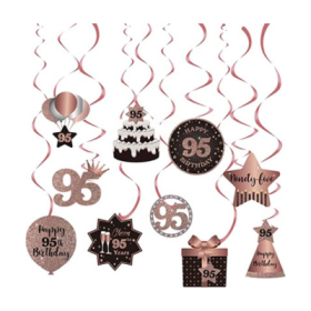 Happy 95th Birthday Party Hanging Swirls Streams Ceiling Decorations